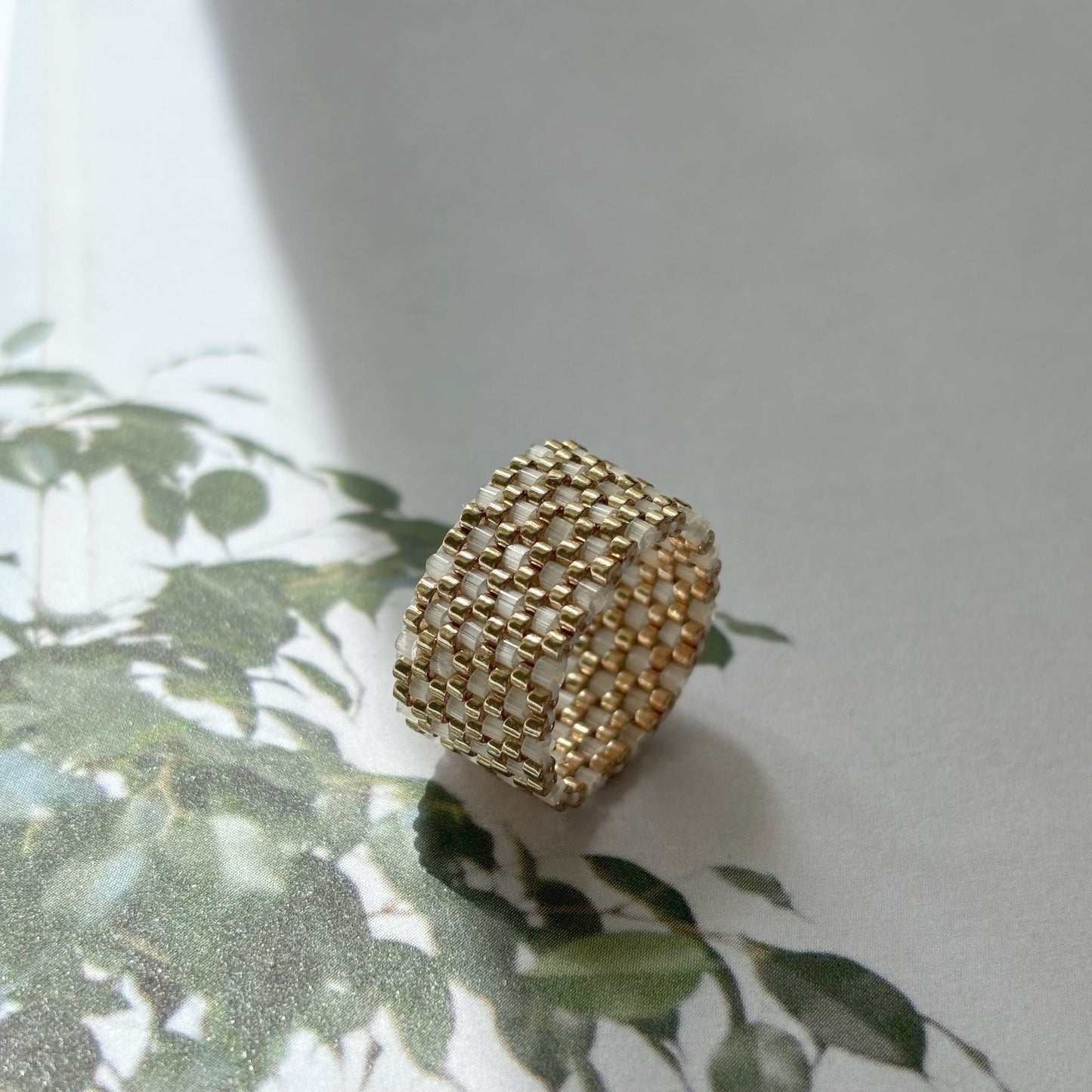 Inel Silk Satin and Gold - 8 rânduri, lățime 11 mm
