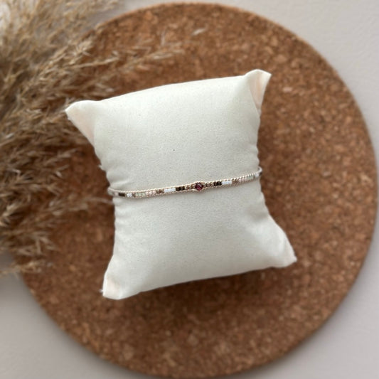 Brățară Mini cu Piatră Semiprețioasă - granat roșu